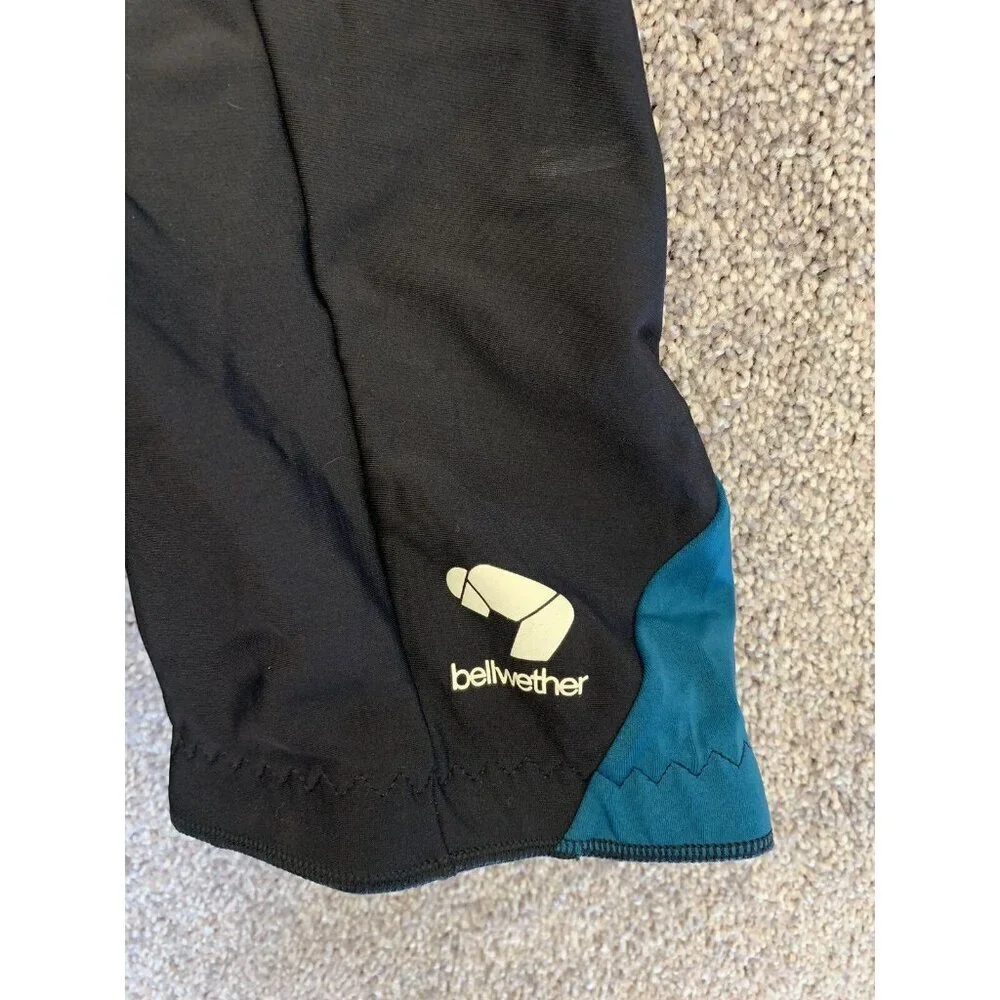 Bellwether Men's Padded Cycling Shorts Size S Black Green Road Bike Bicycle GUC